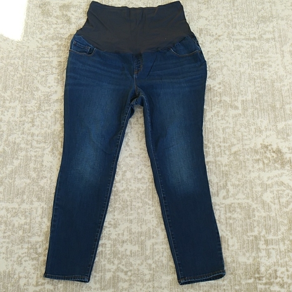 Old Navy Maternity Full Panel Skinny Distressed Jeans 18 Blue - Picture 2 of 13